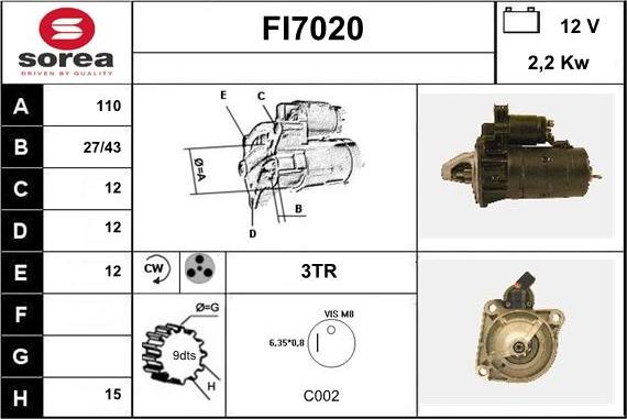 Sera FI7020 - Стартер autospares.lv