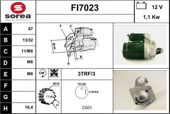 Sera FI7023 - Стартер autospares.lv