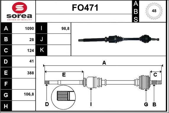 Sera FO471 - Приводной вал autospares.lv