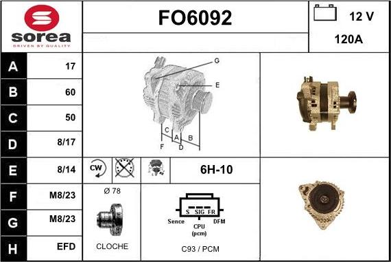 Sera FO6092 - Генератор autospares.lv