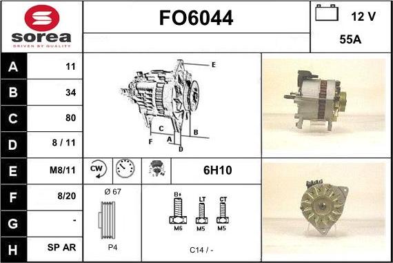 Sera FO6044 - Генератор autospares.lv