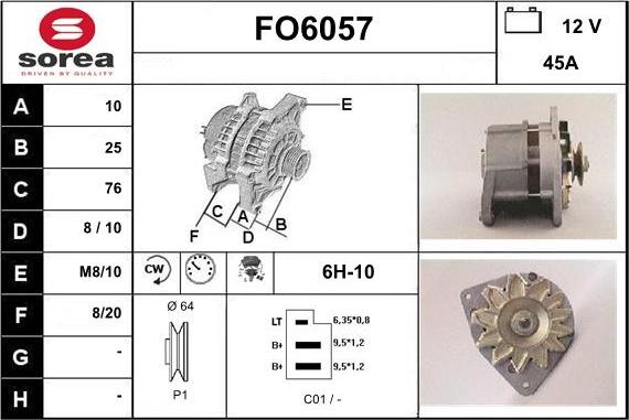 Sera FO6057 - Генератор autospares.lv