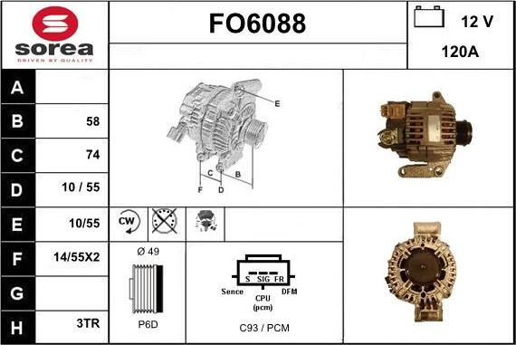 Sera FO6088 - Генератор autospares.lv