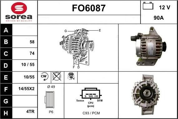 Sera FO6087 - Генератор autospares.lv