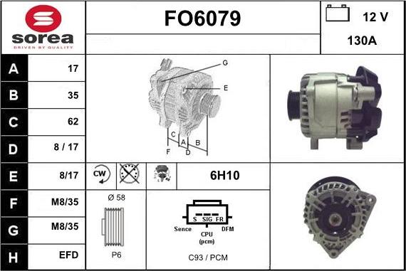 Sera FO6079 - Генератор autospares.lv