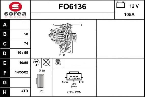 Sera FO6136 - Генератор autospares.lv