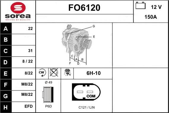 Sera FO6120 - Генератор autospares.lv