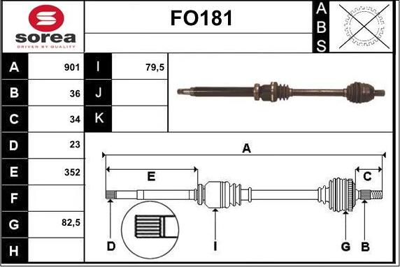 Sera FO181 - Приводной вал autospares.lv