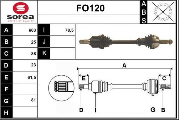 Sera FO120 - Приводной вал autospares.lv