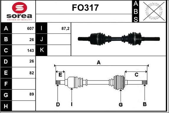 Sera FO317 - Приводной вал autospares.lv