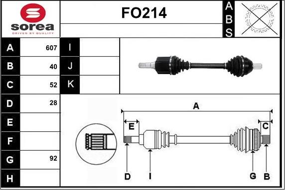 Sera FO214 - Приводной вал autospares.lv