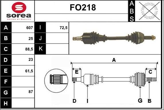 Sera FO218 - Приводной вал autospares.lv