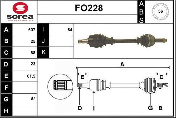 Sera FO228 - Приводной вал autospares.lv