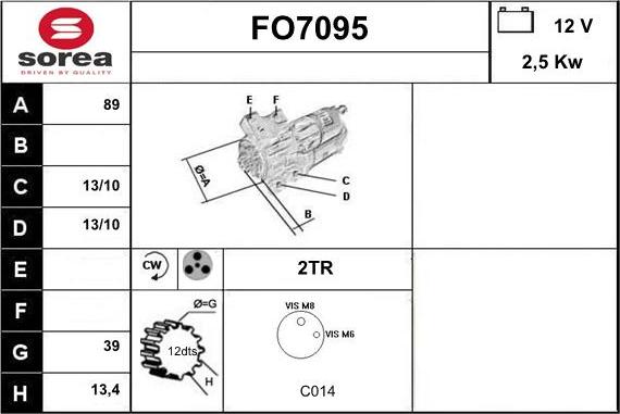 Sera FO7095 - Стартер autospares.lv