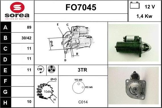 Sera FO7045 - Стартер autospares.lv