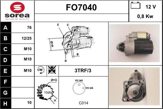 Sera FO7040 - Стартер autospares.lv