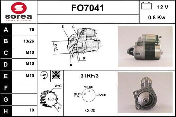 Sera FO7041 - Стартер autospares.lv