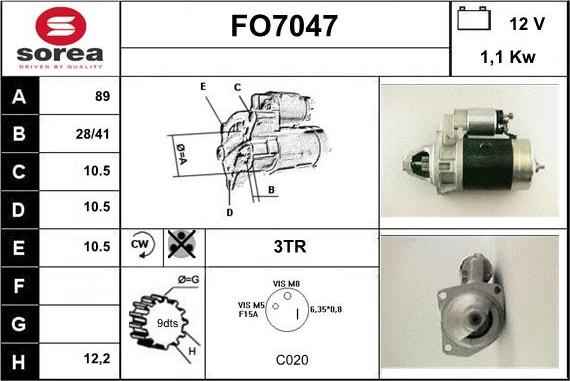 Sera FO7047 - Стартер autospares.lv