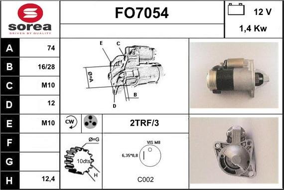 Sera FO7054 - Стартер autospares.lv