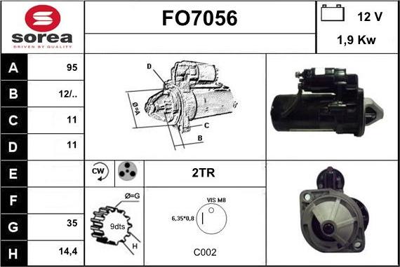 Sera FO7056 - Стартер autospares.lv