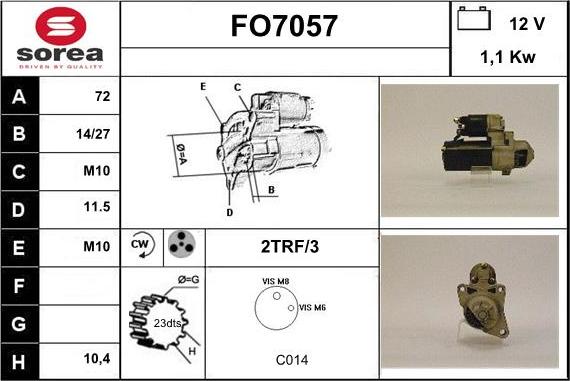 Sera FO7057 - Стартер autospares.lv