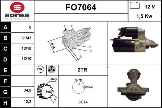 Sera FO7064 - Стартер autospares.lv