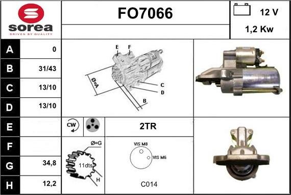 Sera FO7066 - Стартер autospares.lv