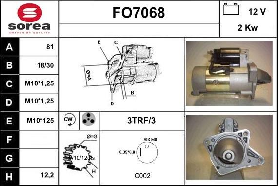 Sera FO7068 - Стартер autospares.lv