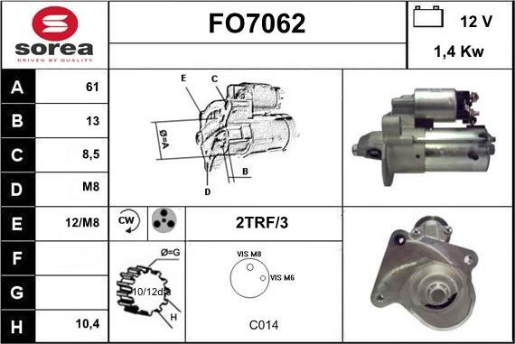 Sera FO7062 - Стартер autospares.lv