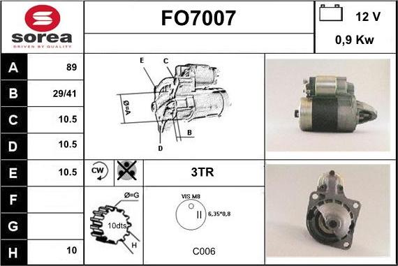 Sera FO7007 - Стартер autospares.lv