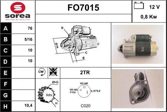 Sera FO7015 - Стартер autospares.lv