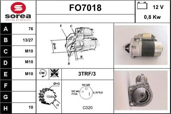 Sera FO7018 - Стартер autospares.lv