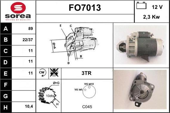 Sera FO7013 - Стартер autospares.lv