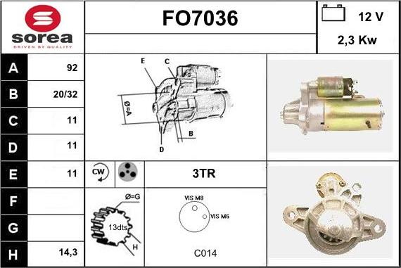 Sera FO7036 - Стартер autospares.lv