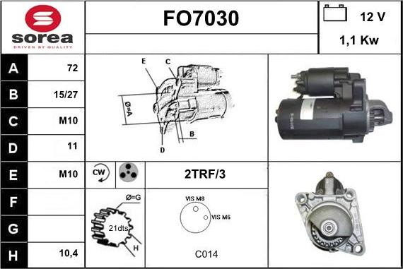 Sera FO7030 - Стартер autospares.lv