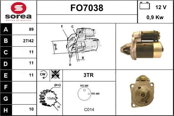 Sera FO7038 - Стартер autospares.lv