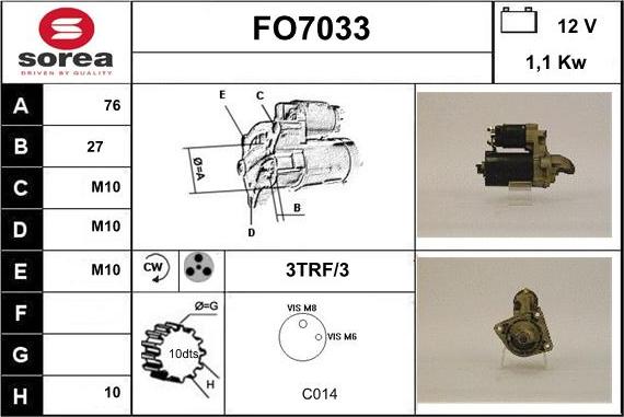 Sera FO7033 - Стартер autospares.lv