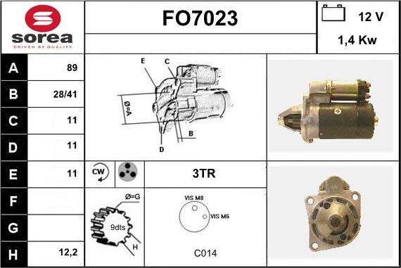 Sera FO7023 - Стартер autospares.lv