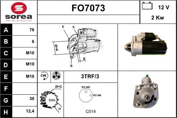 Sera FO7073 - Стартер autospares.lv