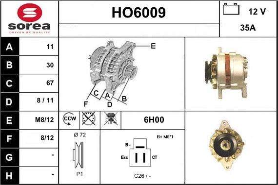 Sera HO6009 - Генератор autospares.lv