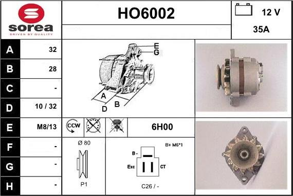 Sera HO6002 - Генератор autospares.lv