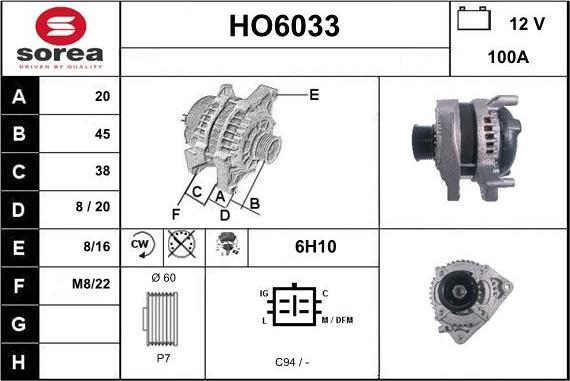 Sera HO6033 - Генератор autospares.lv