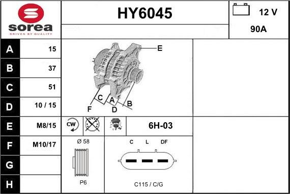 Sera HY6045 - Генератор autospares.lv