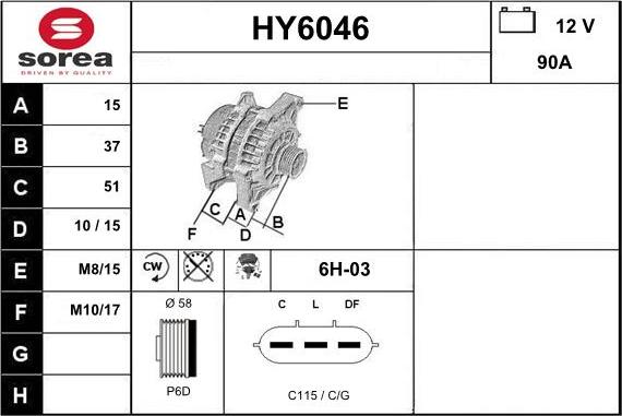 Sera HY6046 - Генератор autospares.lv