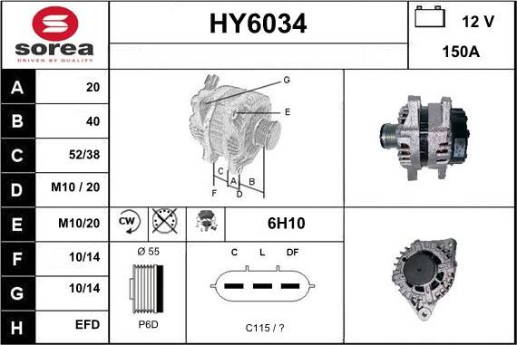 Sera HY6034 - Генератор autospares.lv