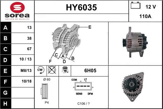 Sera HY6035 - Генератор autospares.lv