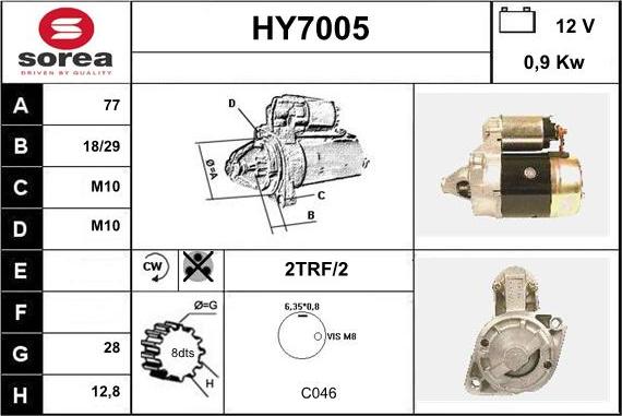 Sera HY7005 - Стартер autospares.lv