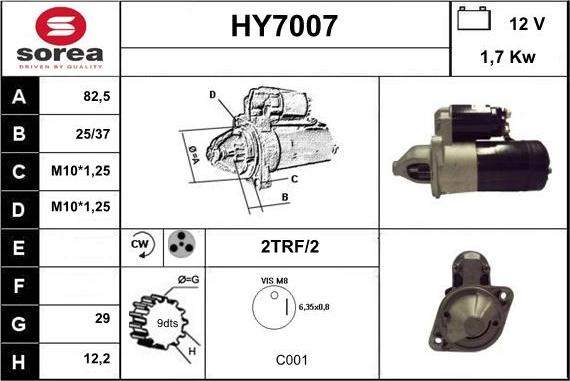 Sera HY7007 - Стартер autospares.lv