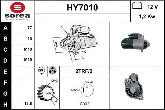 Sera HY7010 - Стартер autospares.lv