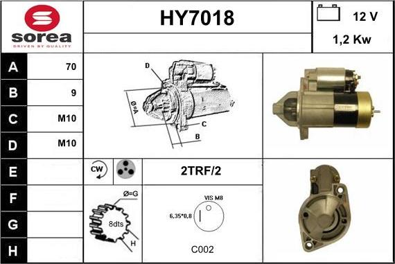 Sera HY7018 - Стартер autospares.lv